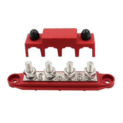 RV Ship High Current Power Distribution Terminal Block with Cover, Black M8 Stud, Red M8 Stud, Black M10 Stud, Red M10 Stud, 1 Pair Black & Red M8 Stud, 1 Pair Black & Red M10 Stud