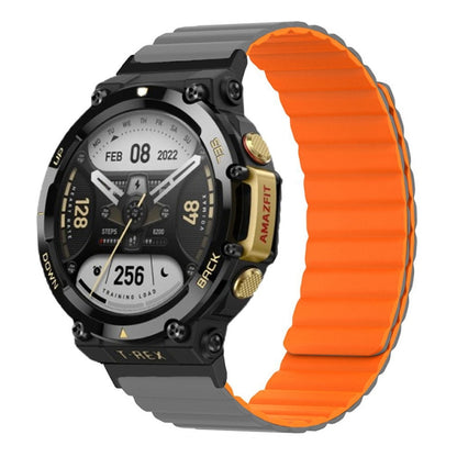 Silicone Magnetic Dual-color Watch Band, For Amazfit T-Rex 2