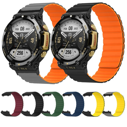 Silicone Magnetic Dual-color Watch Band, For Amazfit T-Rex 2