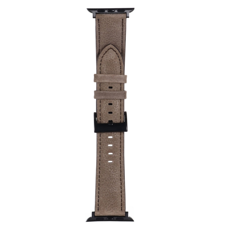 Litchi Texture Leather Watch Band For Apple Watch Series, 7 45mm / 6&SE&5&4 44mm / 3&2&1 42mm, 7 41mm / 6&SE&5&4 40mm / 3&2&1 38mm