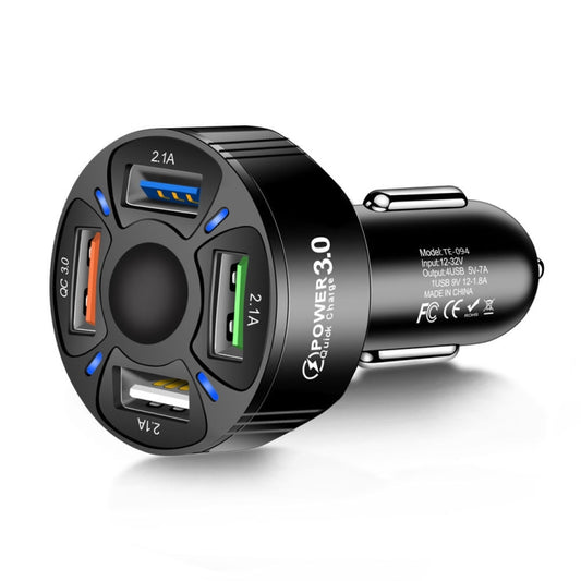 TE-094 Prise de conversion allume-cigare 4 en 1 Chargeur rapide USB multifonction pour voiture