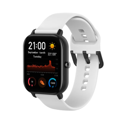 For Amazfit GTS4 Mini Solid Color Soft Silicone Watch Band, S Size, Large Size
