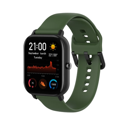 For Amazfit GTS4 Mini Solid Color Soft Silicone Watch Band, S Size, Large Size