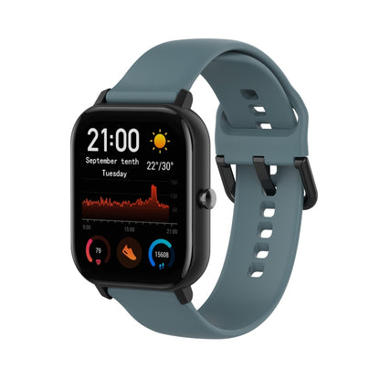 For Amazfit GTS4 Mini Solid Color Soft Silicone Watch Band, S Size, Large Size