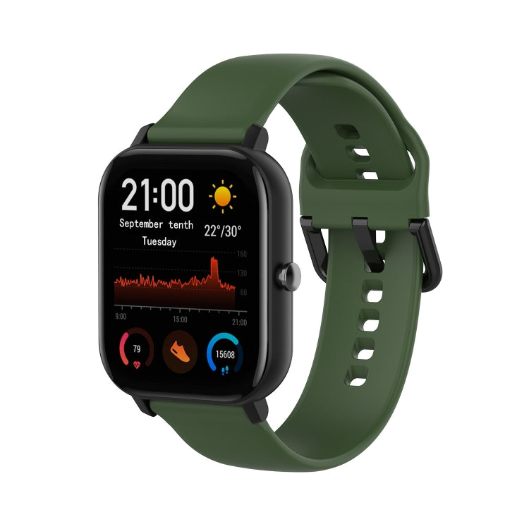 For Amazfit GTS4 Mini Solid Color Soft Silicone Watch Band, S Size, Large Size