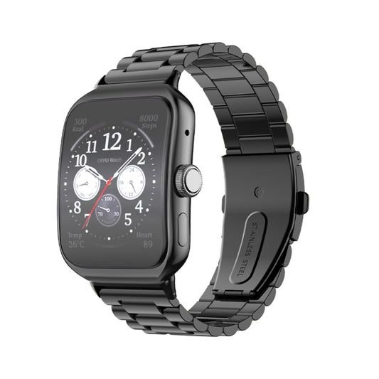 Three-bead Flat Buckle Stainless Steel Watch Band, For OPPO Watch 3 Pro, For OPPO Watch 3