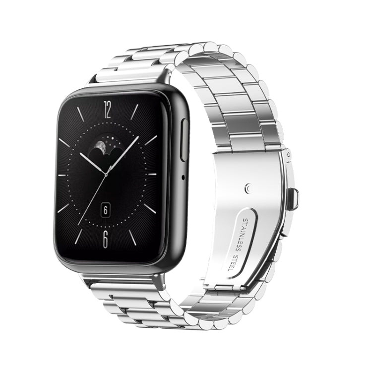 Three-bead Flat Buckle Stainless Steel Watch Band, For OPPO Watch 3 Pro, For OPPO Watch 3