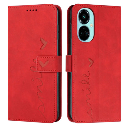 Skin Feel Heart Pattern Leather Phone Case, For Tecno Camon 19, For Tecno Camon 19 Neo, For Tecno Camon 19 Pro 5G, For Tecno Spark 9 Pro, For Tecno Spark 9T, For Tecno Pova 3