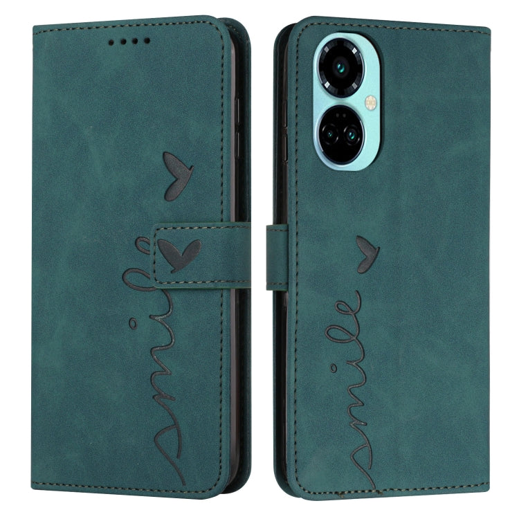 Skin Feel Heart Pattern Leather Phone Case, For Tecno Camon 19, For Tecno Camon 19 Neo, For Tecno Camon 19 Pro 5G, For Tecno Spark 9 Pro, For Tecno Spark 9T, For Tecno Pova 3