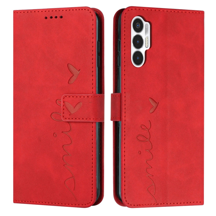 Skin Feel Heart Pattern Leather Phone Case, For Tecno Camon 19, For Tecno Camon 19 Neo, For Tecno Camon 19 Pro 5G, For Tecno Spark 9 Pro, For Tecno Spark 9T, For Tecno Pova 3