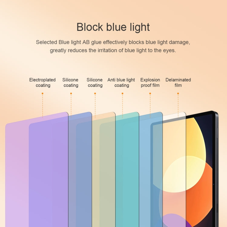 NILLKIN V+ Series 0.33mm 4H Anti-blue Ray Tempered Glass Film, For Xiaomi Pad 5 Pro 12.4