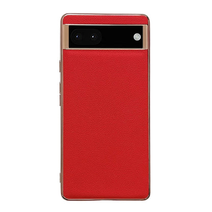 Genuine Leather Luolai Series Nano Electroplating Phone Case, For Google Pixel 6, For Google Pixel 6 Pro, For Google Pixel 7, For Google Pixel 7 Pro