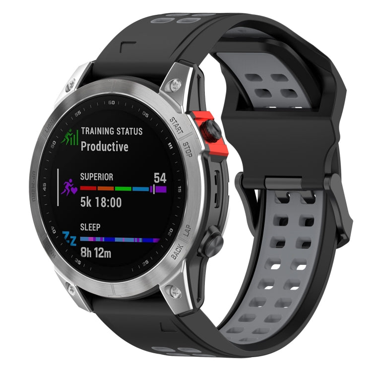 Two-color Silicone Watch Band, For Garmin Fenix 7S / 6S / 5S