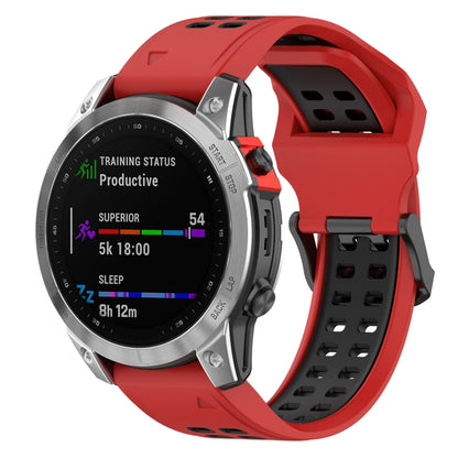 Two-color Silicone Watch Band, For Garmin Fenix 7S / 6S / 5S
