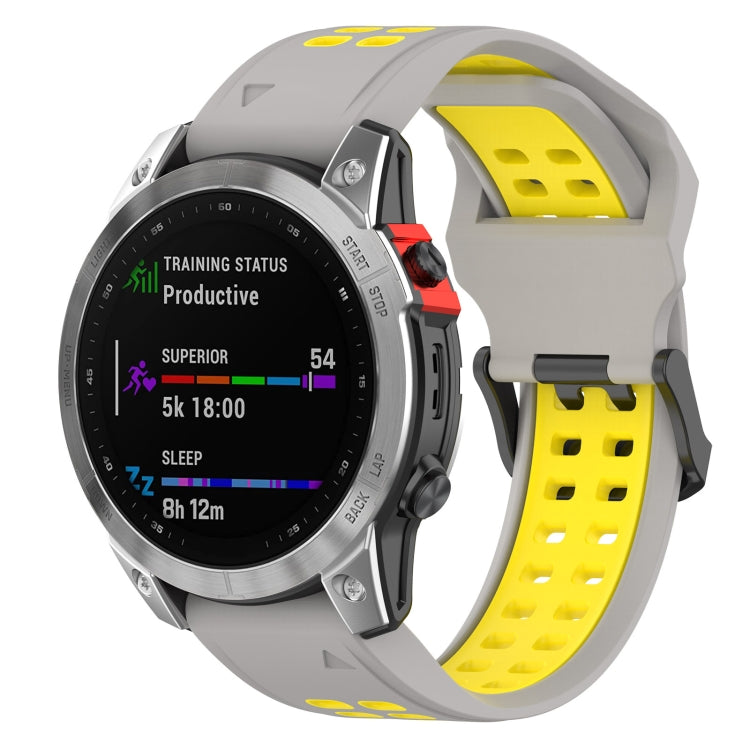 Two-color Silicone Watch Band, For Garmin Fenix 7S / 6S / 5S