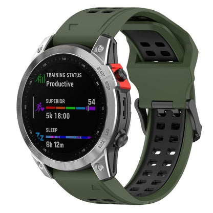 Two-color Silicone Watch Band, For Garmin Fenix 7S / 6S / 5S
