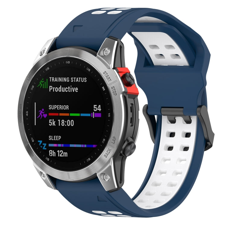 Two-color Silicone Watch Band, For Garmin Fenix 7S / 6S / 5S