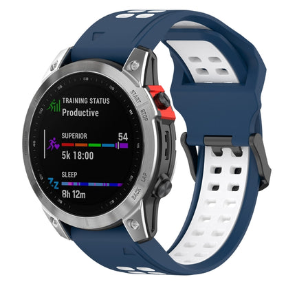 Two-color Silicone Watch Band, For Garmin Fenix 7S / 6S / 5S