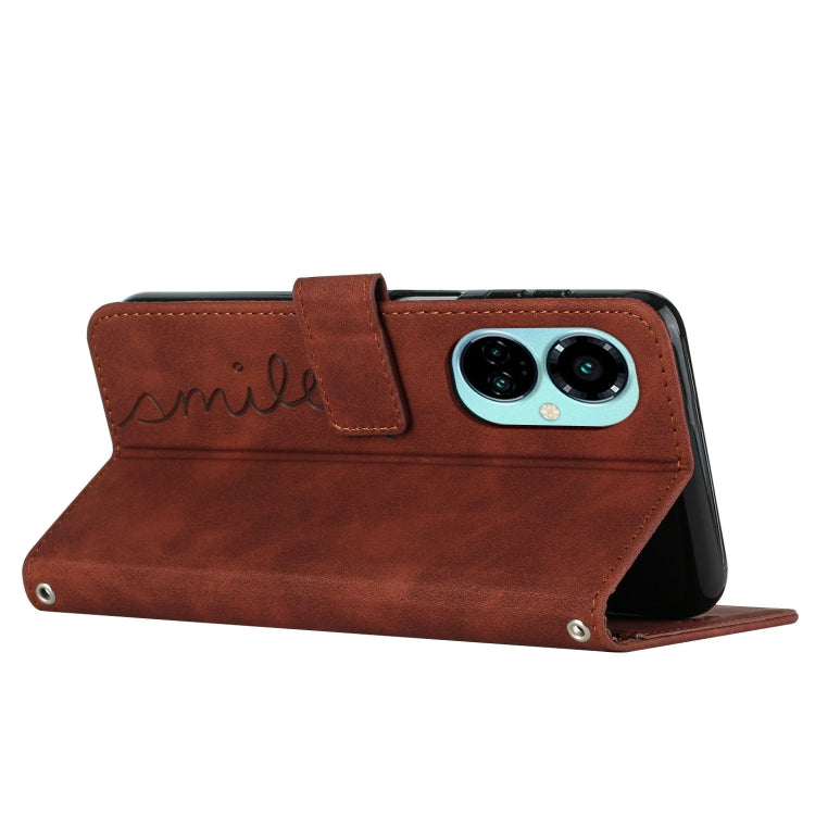 Skin Feel Heart Pattern Leather Phone Case with Lanyard, For Tecno Camon 19, For Tecno Camon 19 Neo, For Tecno Camon 19 Pro 5G, For Tecno Spark 9 Pro, For Tecno Spark 9T, For Tecno Pova 3