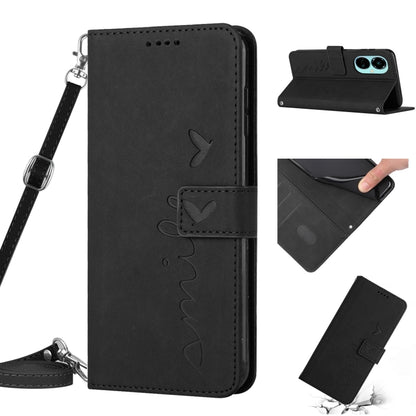 Skin Feel Heart Pattern Leather Phone Case with Lanyard, For Tecno Camon 19, For Tecno Camon 19 Neo, For Tecno Camon 19 Pro 5G, For Tecno Spark 9 Pro, For Tecno Spark 9T, For Tecno Pova 3