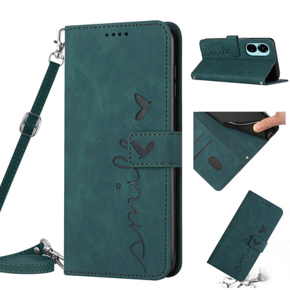 Skin Feel Heart Pattern Leather Phone Case with Lanyard, For Tecno Camon 19, For Tecno Camon 19 Neo, For Tecno Camon 19 Pro 5G, For Tecno Spark 9 Pro, For Tecno Spark 9T, For Tecno Pova 3
