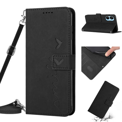 Skin Feel Heart Pattern Leather Phone Case with Lanyard, For Tecno Camon 19, For Tecno Camon 19 Neo, For Tecno Camon 19 Pro 5G, For Tecno Spark 9 Pro, For Tecno Spark 9T, For Tecno Pova 3