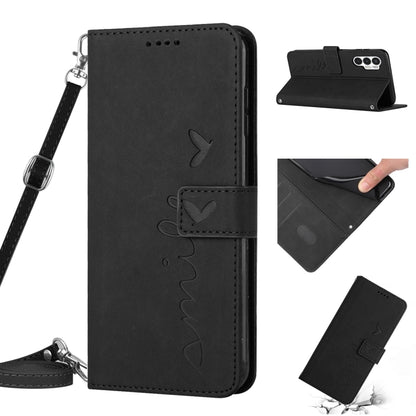 Skin Feel Heart Pattern Leather Phone Case with Lanyard, For Tecno Camon 19, For Tecno Camon 19 Neo, For Tecno Camon 19 Pro 5G, For Tecno Spark 9 Pro, For Tecno Spark 9T, For Tecno Pova 3
