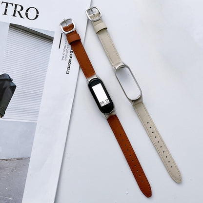 Genuine Leather Watch Band, For Xiaomi Mi Band 3 / 4, For Xiaomi Mi Band 5 / 6
