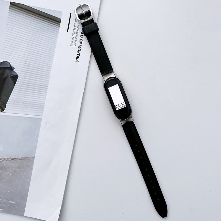 Genuine Leather Watch Band, For Xiaomi Mi Band 3 / 4, For Xiaomi Mi Band 5 / 6