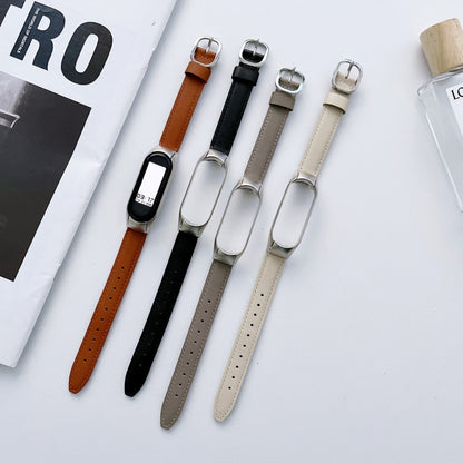 Genuine Leather Watch Band, For Xiaomi Mi Band 3 / 4, For Xiaomi Mi Band 5 / 6