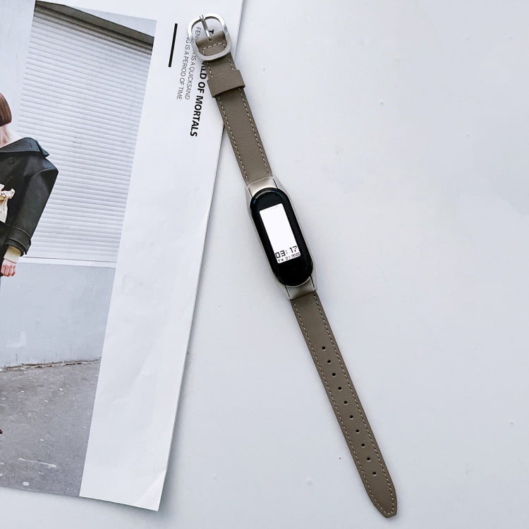 Genuine Leather Watch Band, For Xiaomi Mi Band 3 / 4, For Xiaomi Mi Band 5 / 6