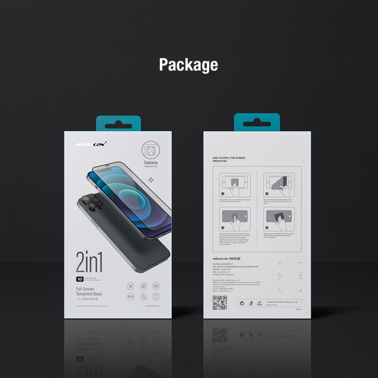 NILLKIN 2 in 1 HD Full Screen Tempered Glass Film + Camera Protector Set, For iPhone 14 Pro
