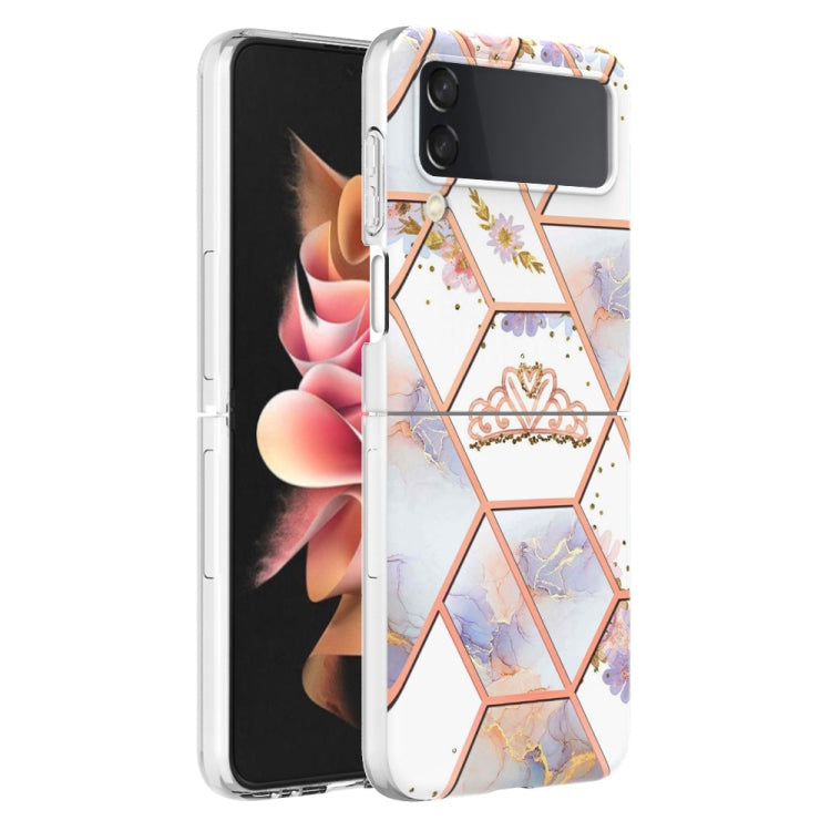 Electroplating Marble Flower Pattern TPU Phone Case, For Samsung Galaxy Z Flip4, For Nothing Phone 1
