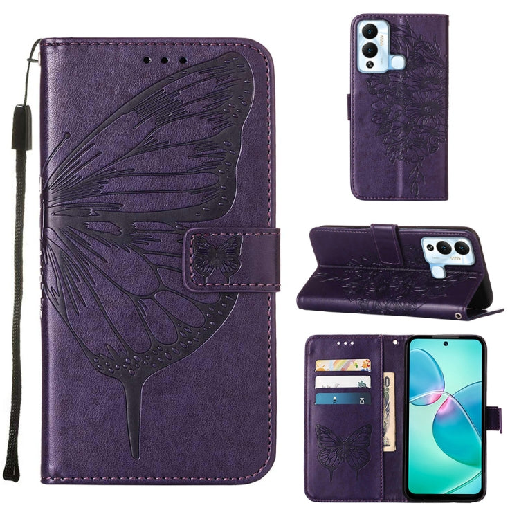 Embossed Butterfly Flip Leather Phone Case, For Infinix Hot 12 Play/Hot 12 Play NFC X6816C, For Infinix Hot 12i X665, For Infinix Hot 12 X6817, For Infinix Note 12 Pro 4G, For Infinix Note 12 Pro 5G, For Infinix Note 12 G96                             ...