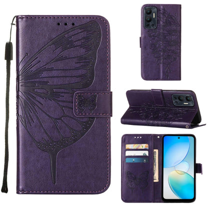 Embossed Butterfly Flip Leather Phone Case, For Infinix Hot 12 Play/Hot 12 Play NFC X6816C, For Infinix Hot 12i X665, For Infinix Hot 12 X6817, For Infinix Note 12 Pro 4G, For Infinix Note 12 Pro 5G, For Infinix Note 12 G96                             ...