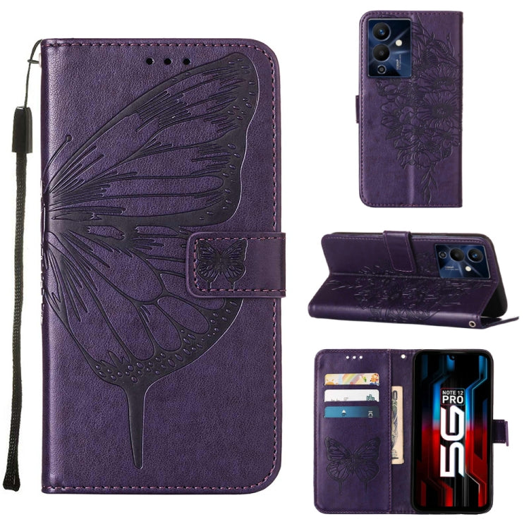 Embossed Butterfly Flip Leather Phone Case, For Infinix Hot 12 Play/Hot 12 Play NFC X6816C, For Infinix Hot 12i X665, For Infinix Hot 12 X6817, For Infinix Note 12 Pro 4G, For Infinix Note 12 Pro 5G, For Infinix Note 12 G96                             ...