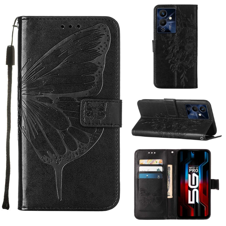 Embossed Butterfly Flip Leather Phone Case, For Infinix Hot 12 Play/Hot 12 Play NFC X6816C, For Infinix Hot 12i X665, For Infinix Hot 12 X6817, For Infinix Note 12 Pro 4G, For Infinix Note 12 Pro 5G, For Infinix Note 12 G96                             ...