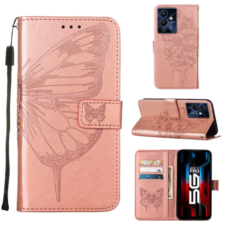 Embossed Butterfly Flip Leather Phone Case, For Infinix Hot 12 Play/Hot 12 Play NFC X6816C, For Infinix Hot 12i X665, For Infinix Hot 12 X6817, For Infinix Note 12 Pro 4G, For Infinix Note 12 Pro 5G, For Infinix Note 12 G96                             ...