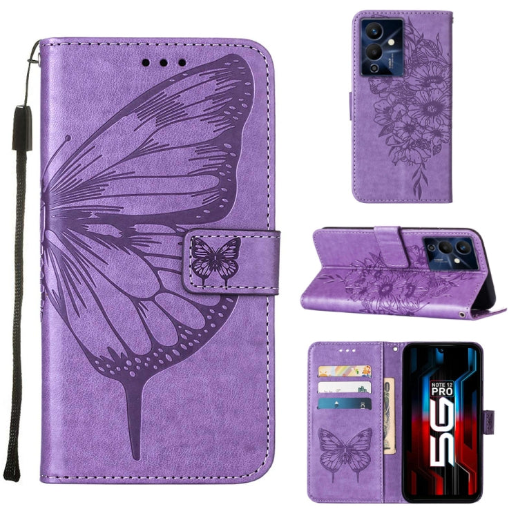 Embossed Butterfly Flip Leather Phone Case, For Infinix Hot 12 Play/Hot 12 Play NFC X6816C, For Infinix Hot 12i X665, For Infinix Hot 12 X6817, For Infinix Note 12 Pro 4G, For Infinix Note 12 Pro 5G, For Infinix Note 12 G96                             ...