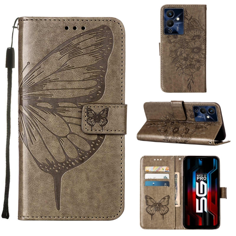 Embossed Butterfly Flip Leather Phone Case, For Infinix Hot 12 Play/Hot 12 Play NFC X6816C, For Infinix Hot 12i X665, For Infinix Hot 12 X6817, For Infinix Note 12 Pro 4G, For Infinix Note 12 Pro 5G, For Infinix Note 12 G96                             ...