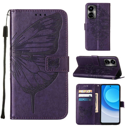 Embossed Butterfly Flip Leather Phone Case, For OnePlus 10T 5G Global, For Tecno Camon 19, For Tecno Camon 19 NEO, For Tecno Camon 19 Pro 5G, For Tecno POP 6, For Tecno Pova 3/LE7, For Tecno Spark 9 Pro/Spark 9T, For vivo S10e 5G/V23e 4G/V23E 5G/Y75 4G...