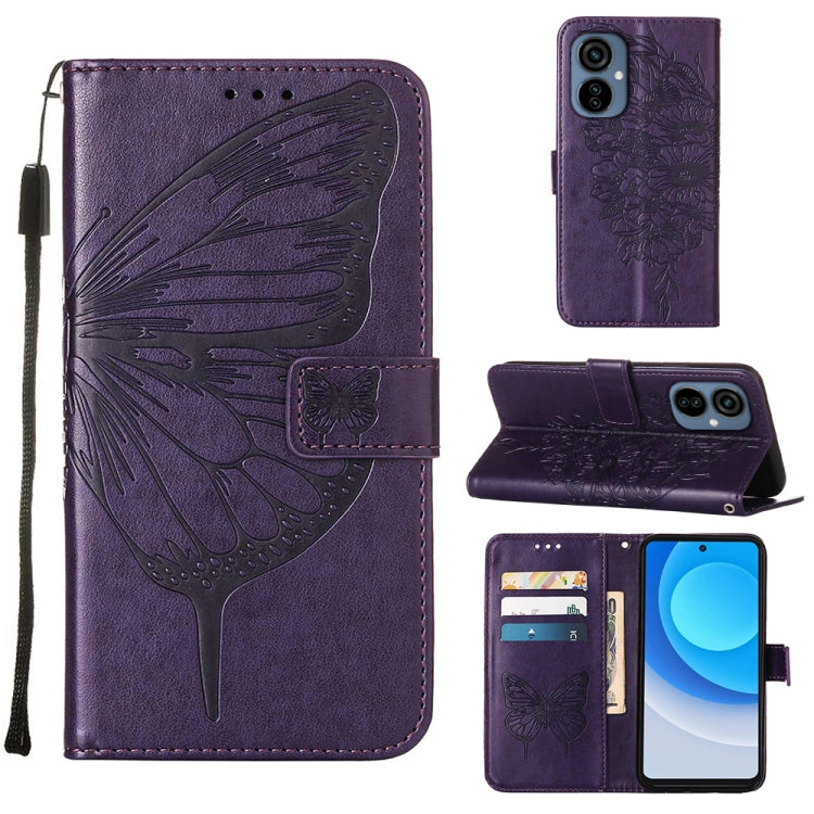 Embossed Butterfly Flip Leather Phone Case, For OnePlus 10T 5G Global, For Tecno Camon 19, For Tecno Camon 19 NEO, For Tecno Camon 19 Pro 5G, For Tecno POP 6, For Tecno Pova 3/LE7, For Tecno Spark 9 Pro/Spark 9T, For vivo S10e 5G/V23e 4G/V23E 5G/Y75 4G...