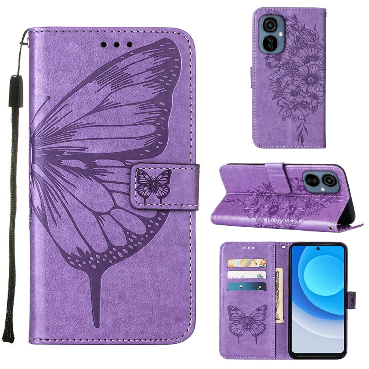Embossed Butterfly Flip Leather Phone Case, For OnePlus 10T 5G Global, For Tecno Camon 19, For Tecno Camon 19 NEO, For Tecno Camon 19 Pro 5G, For Tecno POP 6, For Tecno Pova 3/LE7, For Tecno Spark 9 Pro/Spark 9T, For vivo S10e 5G/V23e 4G/V23E 5G/Y75 4G...