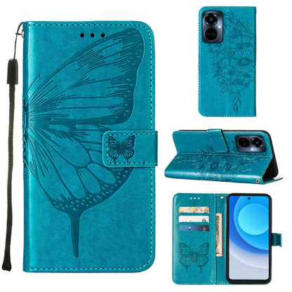 Embossed Butterfly Flip Leather Phone Case, For OnePlus 10T 5G Global, For Tecno Camon 19, For Tecno Camon 19 NEO, For Tecno Camon 19 Pro 5G, For Tecno POP 6, For Tecno Pova 3/LE7, For Tecno Spark 9 Pro/Spark 9T, For vivo S10e 5G/V23e 4G/V23E 5G/Y75 4G...