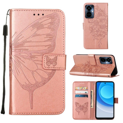 Embossed Butterfly Flip Leather Phone Case, For OnePlus 10T 5G Global, For Tecno Camon 19, For Tecno Camon 19 NEO, For Tecno Camon 19 Pro 5G, For Tecno POP 6, For Tecno Pova 3/LE7, For Tecno Spark 9 Pro/Spark 9T, For vivo S10e 5G/V23e 4G/V23E 5G/Y75 4G...
