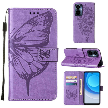 Embossed Butterfly Flip Leather Phone Case, For OnePlus 10T 5G Global, For Tecno Camon 19, For Tecno Camon 19 NEO, For Tecno Camon 19 Pro 5G, For Tecno POP 6, For Tecno Pova 3/LE7, For Tecno Spark 9 Pro/Spark 9T, For vivo S10e 5G/V23e 4G/V23E 5G/Y75 4G...