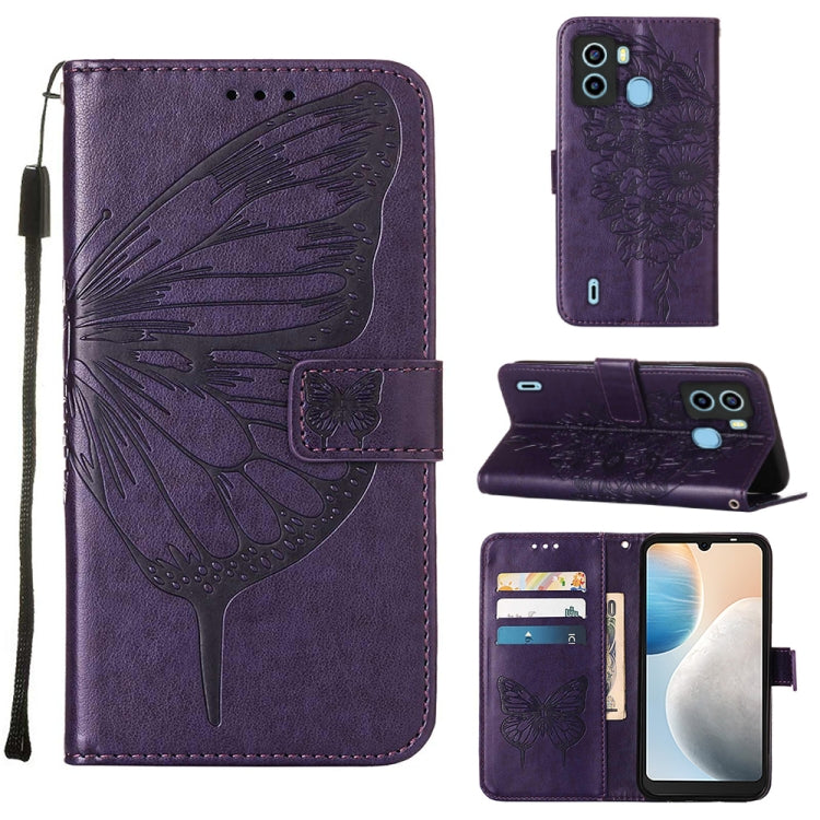 Embossed Butterfly Flip Leather Phone Case, For OnePlus 10T 5G Global, For Tecno Camon 19, For Tecno Camon 19 NEO, For Tecno Camon 19 Pro 5G, For Tecno POP 6, For Tecno Pova 3/LE7, For Tecno Spark 9 Pro/Spark 9T, For vivo S10e 5G/V23e 4G/V23E 5G/Y75 4G...