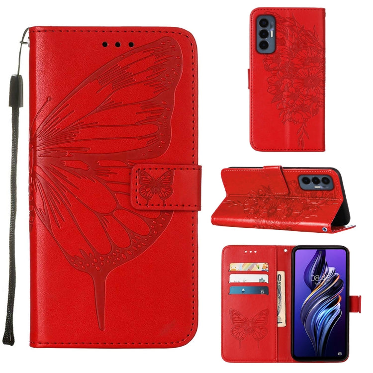Embossed Butterfly Flip Leather Phone Case, For OnePlus 10T 5G Global, For Tecno Camon 19, For Tecno Camon 19 NEO, For Tecno Camon 19 Pro 5G, For Tecno POP 6, For Tecno Pova 3/LE7, For Tecno Spark 9 Pro/Spark 9T, For vivo S10e 5G/V23e 4G/V23E 5G/Y75 4G...