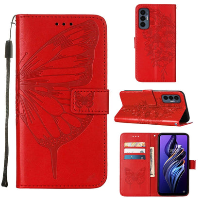 Embossed Butterfly Flip Leather Phone Case, For OnePlus 10T 5G Global, For Tecno Camon 19, For Tecno Camon 19 NEO, For Tecno Camon 19 Pro 5G, For Tecno POP 6, For Tecno Pova 3/LE7, For Tecno Spark 9 Pro/Spark 9T, For vivo S10e 5G/V23e 4G/V23E 5G/Y75 4G...