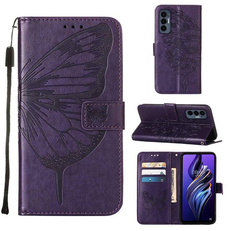 Embossed Butterfly Flip Leather Phone Case, For OnePlus 10T 5G Global, For Tecno Camon 19, For Tecno Camon 19 NEO, For Tecno Camon 19 Pro 5G, For Tecno POP 6, For Tecno Pova 3/LE7, For Tecno Spark 9 Pro/Spark 9T, For vivo S10e 5G/V23e 4G/V23E 5G/Y75 4G...
